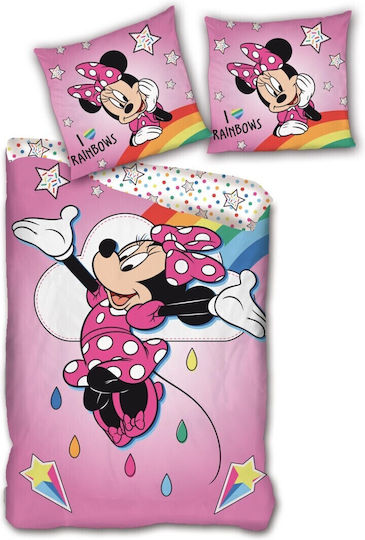 Disney Minnie Kids Duvet Cover Single Rainbows 140x200cm