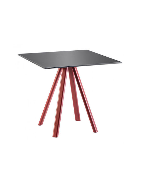 Norman Platz Tisch Küche Aluminium Red 68x68x74cm