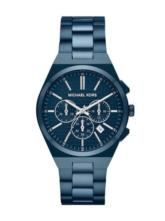 Michael Kors Lennox Men's Watch 40mm Chronograph Battery with Stainless Steel Strap Dark Blue