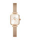 Daniel Wellington Quadro Women's Watch with Pink Gold Metal Bracelet