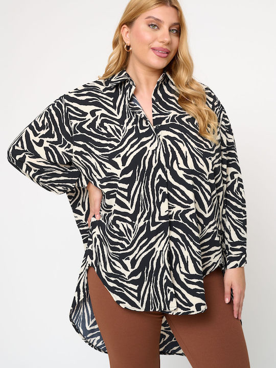 Women's Leather Long Sleeve Shirt Beige