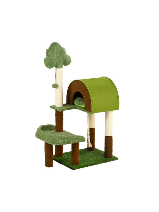 Pawhut Cat Scratching Post Green 49x40x107cm.