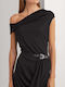 Ralph Lauren Damen Bluse mit einem Schulter Schwarz