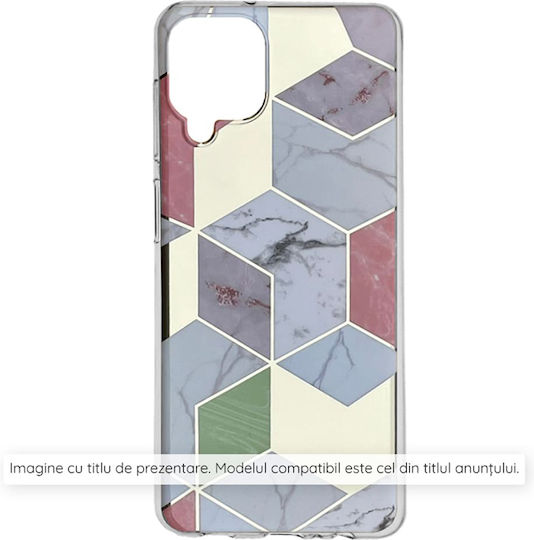 Techsuit Marble Back Cover Silicone Purple (Oppo A17)