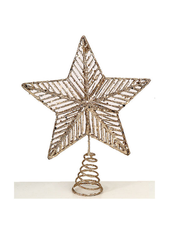 Christmas Metallic Christmas Tree Topper Ornament Ecru