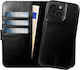 Rosso Elite Brieftasche Leder Schwarz (iPhone 14)