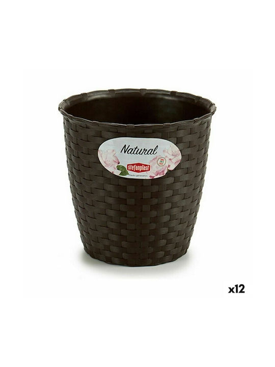 Stefanplast Flower Pot 14x14cm Set 12pcs in Brown Color