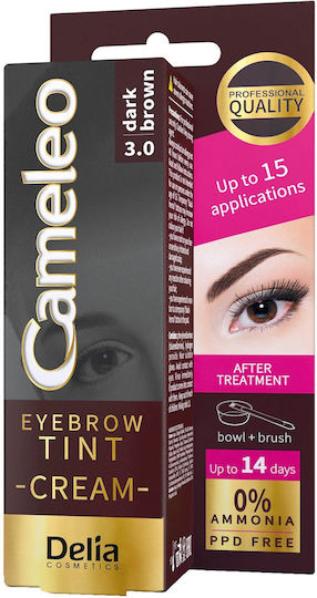 Delia Cosmetics Cameleo Βαφή Χέννα για Φρύδια 3.0 Dark Brown