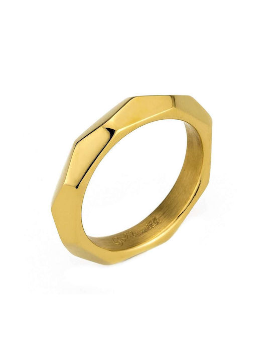 Goldsmith Ανδρικό Δαχτυλίδι από Ατσάλι Επιχρυσωμένο