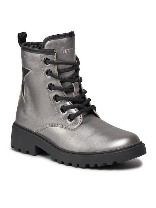 Jr Casey Kids Boots with Laces Silver