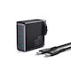Joyroom Charger GaN with USB-A Port and 3 USB-C Ports and Cable USB-C 140W Power Delivery Blacks (JR-TCG05UK)