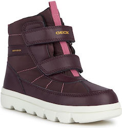 Geox J Παιδικές Μπότες Χιονιού Μωβ