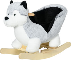 HomCom Fabric Rocking Toy Horse Gray