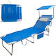 Aktive Foldable Aluminum Beach Sunbed with Pillow 188x30x58cm