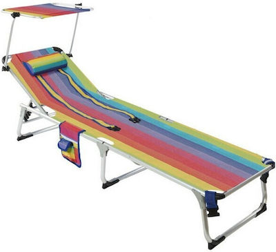 BigBuy Foldable Beach Sunbed with Pillow 190x60x31cm