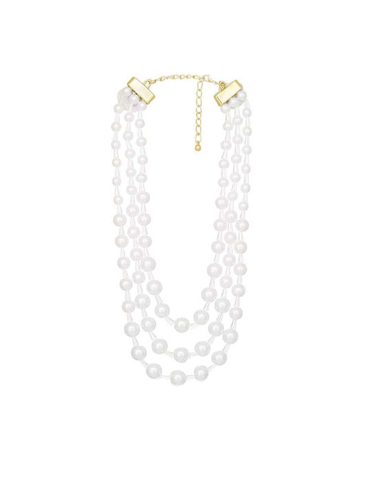 Necklace Triple with Pearls