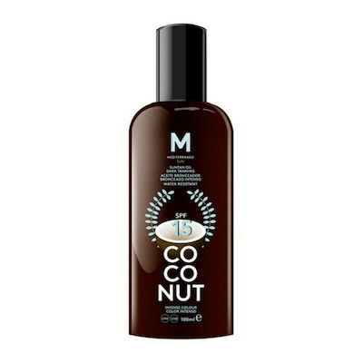 Mediterraneo Sun Coconut Suntan Oil Dark Tanning Αδιάβροχο Αντηλιακό Λάδι για το Σώμα SPF15 100ml