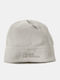 Beanie Unisex Fleece Σκούφος Πλεκτός σε Λευκό χρώμα