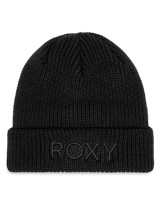 Roxy Beanie Unisex Σκούφος Πλεκτός σε Μαύρο χρώμα