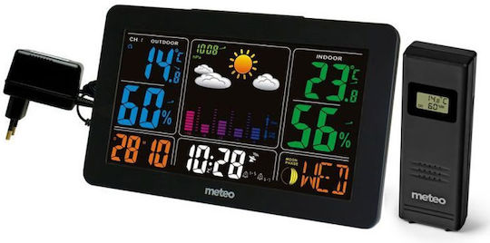 Meteo Meteo SP91 Безжична Метеорологична станция Цифров Настолен Черен