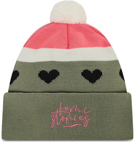 Pom Pom Beanie Frauen Beanie mit Rippstrick