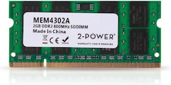 2 Power 2GB RAM cu Viteză 800 pentru Laptop