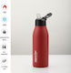 AlpinPro Bottle Thermos Stainless Steel Red 600ml with Straw