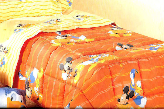 Disney Детско покривало Единично Оранжев 160x240cm
