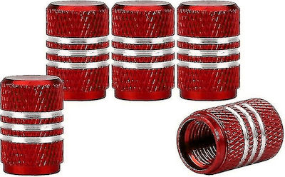 Car Tire Valve Caps Red 4pcs