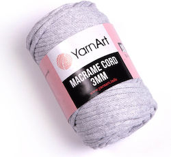 YarnArt Șnur Macrame 3mm Macrame Bumbac Gri 85m...