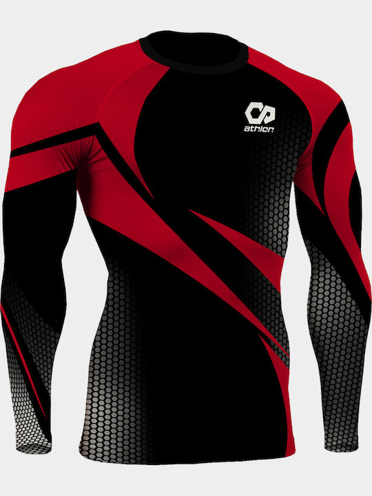 Athlon Long Sleeve Shirt 125-1858 for Jiu-Jitsu Red