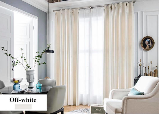 My Home Luxury Curtain with Pencil Pleat Ecru 280x270cm
