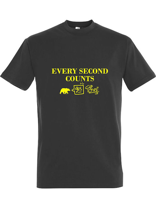 Every Second Counts, Yes Chef, The Bear T-shirt Gray Cotton