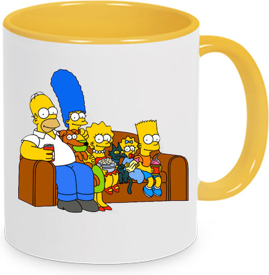 Simpsons Чаша Керамично Жълта 330мл