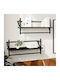 Shelves Wall Black 2pcs 65x25x30cm