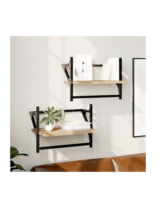 Shelves Wall 2pcs 40x25x30cm Coffee