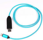 Φόρτισης Braided USB 2.0 Cable USB-C male - USB-A Blue 1m (33695)