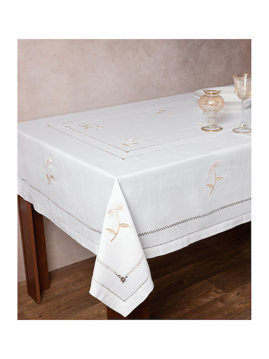 Silk Fashion Tischtuch Geschnitten 0698 Ivory 180x230cm