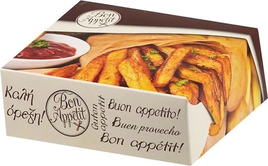 Intertan Disposable Steakhouse Paper Box 16x13.5x6cm 166pcs "bon Appetit"