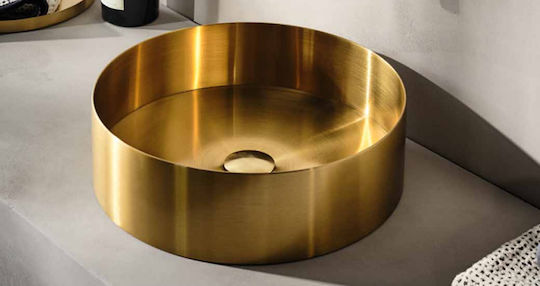 Tema Надеждна мивка Порцелан 40x40x12см Brushed Gold
