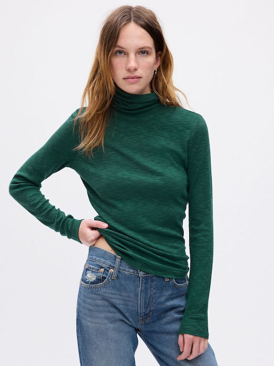 GAP Long-sleeved Women's Pullover Turtleneck june bug green 810808003