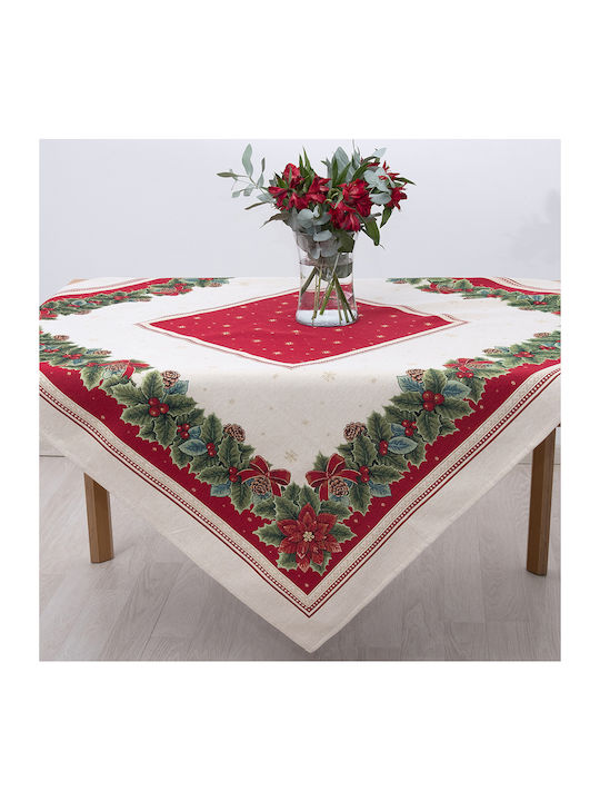 Dimeco Christmas Tablecloth Fabric L140xW140cm 1pcs