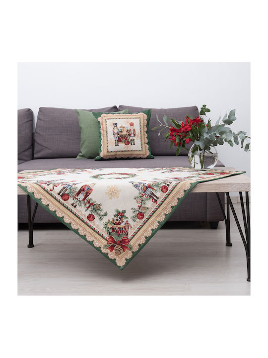 Dimeco Ornament de Crăciun Față de masă Pătrat Material textil M100xL100cm 1buc