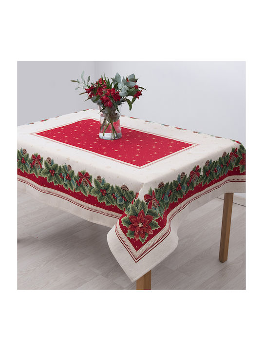 Dimeco Christmas Tablecloth Fabric L220xW140cm 1pcs