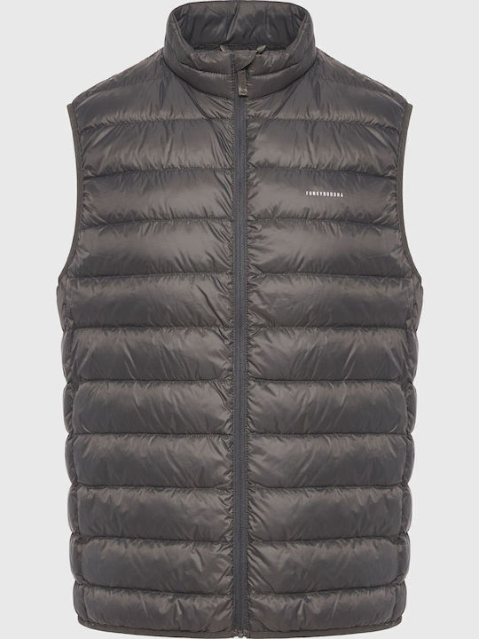 Funky Buddha Sleeveless Jacket Puffer Gray