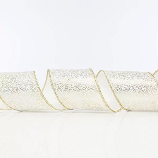 Ntampoudis Weihnachtliche Farbband Beige 1000x6.35cm 1Stück