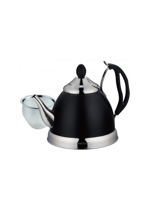 KING Hoff Fierbător cu Filtru Inoxidabil Negru 1000ml