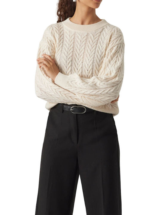 Vero Moda Women's Long Sleeve Pullover Cotton Beige
