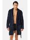 Minerva Men's Winter Checked Pajama Robe Black, Blue, Green
