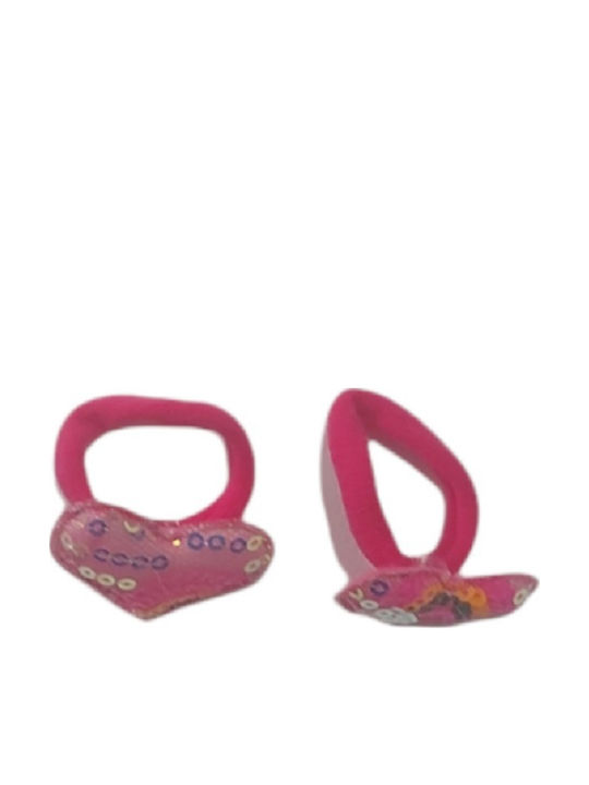 Ro-Ro Accessories Herz Kinder Haargummis Fuchsie Set 2 Stück